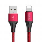 Cablu date USB la Lightning 3A pentru incarcare rapida si transfer date Joyroom S-0230N1, 480 Mbps, 0.2m, Rosu 2 - lerato.ro