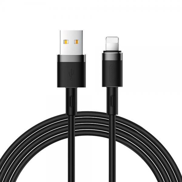 Cablu pentru incarcare si transfer de date Joyroom S-1224N2, USB/Lightning, 2.4A, 1.2m, Negru