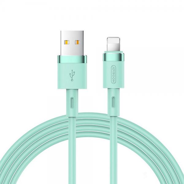 Cablu pentru incarcare si transfer de date Joyroom S-1224N2, USB/Lightning, 2.4A, 1.2m, Verde 1 - lerato.ro