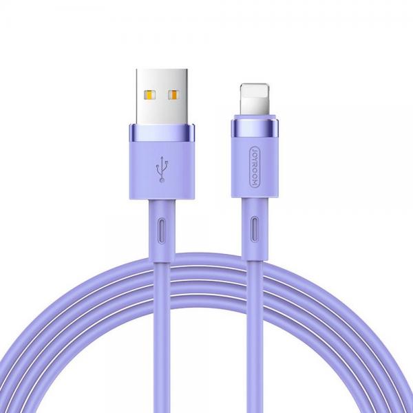 Cablu pentru incarcare si transfer de date Joyroom S-1224N2, USB/Lightning, 2.4A, 1.2m, Mov