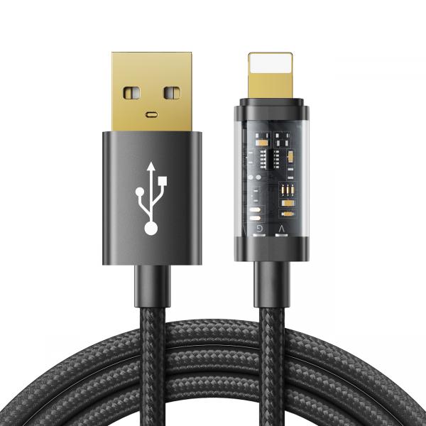 Cablu pentru incarcare si transfer de date Joyroom S-UL012A12, USB/Lightning, 2.4A, 20W, 1.2m, Negru