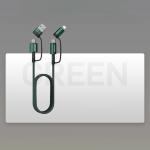 Cablu date multifunctional 4in1 Joyroom S-1230G3 incarcare rapida 60W, 3A, 480 Mbps, USB- C / USB la USB-C / Lithtning, 1.2 m, Verde 5 - lerato.ro