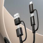 Cablu date multifunctional 4in1 Joyroom S-1230G3 incarcare rapida 60W, 3A, 480 Mbps, USB- C / USB la USB-C / Lithtning, 1.2 m, Verde 9 - lerato.ro