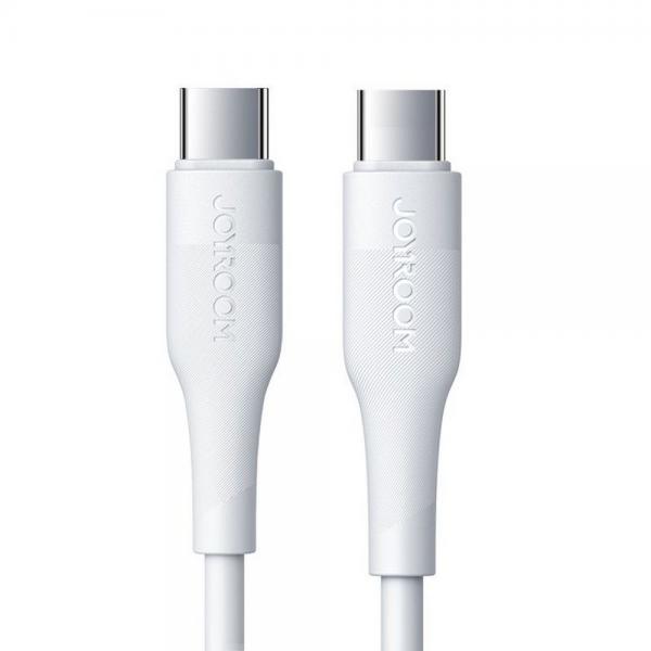 Cablu pentru incarcare si transfer de date Joyroom S-1830M3, 2x USB Type-C, PD 60W, 1.8m, Alb 1 - lerato.ro