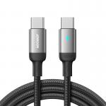 Cablu pentru incarcare si transfer de date Joyroom S-CC100A10, USB-C la USB-C, PD 100W, 480Mbps, 1.2m, Negru 2 - lerato.ro