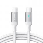 Cablu pentru incarcare si transfer de date Joyroom S-CC100A10, USB-C la USB-C, PD 100W, 480Mbps, 1.2m, Alb 2 - lerato.ro