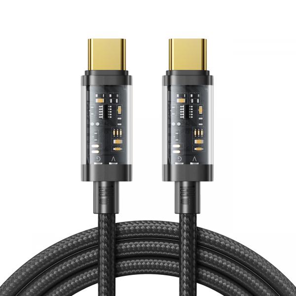 Cablu pentru incarcare si transfer de date Joyroom S-CC100A12, 2x USB Type-C, PD 100W, 1.2m, Negru