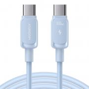 Cablu pentru incarcare si transfer de date Joyroom S-CC100A14, USB-C la USB-C, PD 100W, 480Mbps 1.2m, Albastru