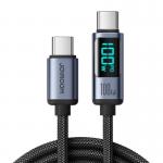 Cablu pentru incarcare si transfer de date Joyroom S-CC100A16, USB-C la USB-C, PD 100W, 480Mbps, cu afisaj LED, 1.2m, Negru 2 - lerato.ro