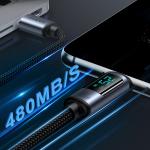 Cablu pentru incarcare si transfer de date Joyroom S-CC100A16, USB-C la USB-C, PD 100W, 480Mbps, cu afisaj LED, 1.2m, Negru 14 - lerato.ro