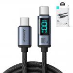 Cablu pentru incarcare si transfer de date Joyroom S-CC100A16, USB-C la USB-C, PD 100W, 480Mbps, cu afisaj LED, 1.2m, Negru 5 - lerato.ro