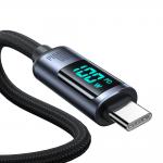 Cablu pentru incarcare si transfer de date Joyroom S-CC100A16, USB-C la USB-C, PD 100W, 480Mbps, cu afisaj LED, 1.2m, Negru 7 - lerato.ro