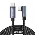 Cablu pentru incarcare si transfer de date Joyroom S-CC100A17 Breakable, USB-C la USB-C, PD 100W, 480Mbps, unghi incarcare 90 grade, 1.2m, Negru 2 - lerato.ro