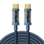 Cablu pentru incarcare si transfer de date Joyroom S-CC100A20, 2x USB Type-C, PD 100W, 2m, Albastru 2 - lerato.ro