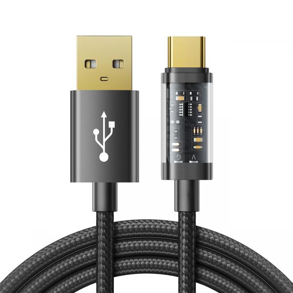 Cablu pentru incarcare si transfer de date Joyroom S-UC027A12, USB/USB Type-C, 3A, 1.2m, Negru