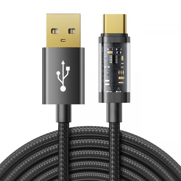 Cablu pentru incarcare si transfer de date Joyroom S-UC027A20, USB/USB Type-C, 3A, 2m, Negru