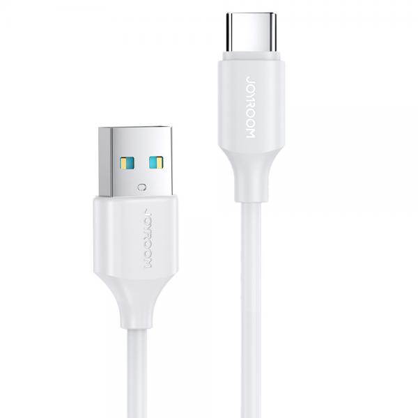Cablu pentru incarcare si transfer de date Joyroom S-UC027A9, USB/USB Type-C, 3A, 25cm, Alb