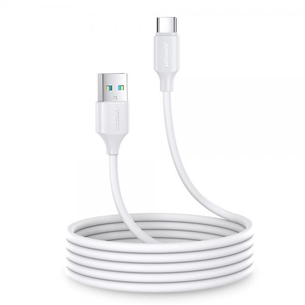 Cablu pentru incarcare si transfer de date Joyroom S-UC027A9, USB/USB Type-C, 3A, 2m, Alb