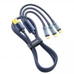 Cablu pentru incarcare si transfer de date Joyroom 3 in 1 S-1T3015A5, USB - USB Type-C/Lightning/Micro-USB, 1.2m, 3.5A, Albastru 4 - lerato.ro