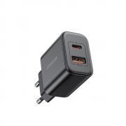 Incarcator retea Joyroom JR-TCF05, USB/USB-C, 20W, Cablu USB-C inclus, Negru