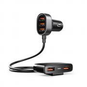 Incarcator auto Joyroom JR-CL03, 5 Porturi USB, Fast Charge 6.2A, Lungime cablu 1.5m, Negru