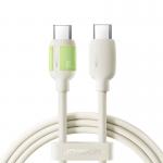 Cablu pentru incarcare si transfer de date Joyroom S-A53, USB-C la USB-C, 60W, 1.2 m, 480 Mbps, Bej 2 - lerato.ro