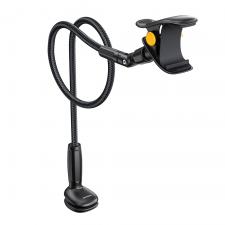 Stand universal birou, Suport universal tip brat pentru telefon Joyroom JR-ZS389, Flexibil, Rotire 360 grade, Negru, lerato.ro