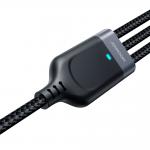 Cablu 3in1 pentru incarcare si transfer date Joyroom Multi-Use Series S-A18, USB-A la USB-C/Lightning/Micro-USB, 2A, 480Mbps, 0.3m, Negru 3 - lerato.ro