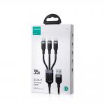 Cablu 3in1 pentru incarcare si transfer date Joyroom Multi-Use Series S-A18, USB-A la USB-C/Lightning/Micro-USB, 2A, 480Mbps, 0.3m, Negru 6 - lerato.ro