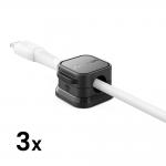 Set 3 organizatoare cabluri birou Joyroom JR-ZS368, Magnetic, Black 3 - lerato.ro