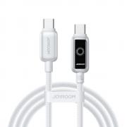 Cablu pentru incarcare si transfer de date Joyroom S-A55 StarFlight, USB-C la USB-C, 100W, 1.2m, Alb