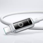 Cablu pentru incarcare si transfer de date Joyroom S-A55 StarFlight, USB-C la USB-C, 100W, 1.2m, Alb 7 - lerato.ro