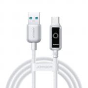 Cablu pentru incarcare si transfer de date Joyroom S-A55 StarFlight, USB-A la USB-C, 66W, 1.2m, Alb