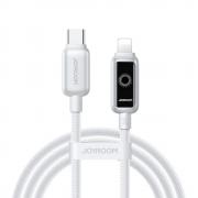 Cablu pentru incarcare si transfer de date Joyroom S-A55 StarFlight, USB-C la Lightning, 30W, 1.2m, Alb