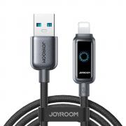 Cablu pentru incarcare si transfer de date JoyroomS-A55 StarFlight, USB-A la Lightning, 3A, 1.2m, Negru