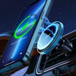 Suport auto Joyroom JR-ZS291, Air Vent Mount, Compatibil MagSafe, Rotire 360 grade, Incarcare Wireless 15W, Silver 8 - lerato.ro