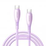 Cablu pentru incarcare si transfer de date Joyroom S-A59 Vibrant Series, 2x USB-C, 60W, 1.2m, Mov 2 - lerato.ro