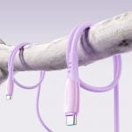 Cablu pentru incarcare si transfer de date Joyroom S-A59 Vibrant Series, 2x USB-C, 60W, 1.2m, Mov 10 - lerato.ro