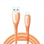 Cablu pentru incarcare si transfer de date Joyroom S-A59 Vibrant Series, USB/Lightning, 3A, 480Mbps, 1.2m, Portocaliu 2 - lerato.ro