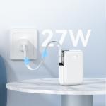 Baterie externa portabila Joyroom JR-PBF27 Pro, 10000 mAh, 30W,  1x USB-C, 1x Lightning, 1x Cablu USB-C, Alb 8 - lerato.ro