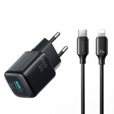 Incarcator retea Joyroom JR-TG7, 33W, 3A, 1xUSB-C, 1xUSB-A, Cablu UBS-C la Lightning 33W 1m inclus, Negru