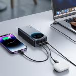 Baterie externa portabila Joyroom JR-PBF05 Pro, 30000 mAh, Afisaj digital, 65W, 3A, 2x USB-C, 1x USB-A, Negru 11 - lerato.ro
