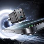 Incarcator retea Joyroom JR-TG8 GaN, 45W, 1x USB-C, 1x USB-A, Negru 10 - lerato.ro