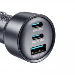 Incarcator auto Joyroom JR-CCN19, 65W, 2x USB-C, 1x USB-A, Fast Charging, Dark Gray 6 - lerato.ro