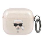 Carcasa Karl Lagerfeld KLA3UKHGD Glitter Karl`s Head compatibila cu Apple AirPods 3 Gold 2 - lerato.ro