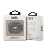 Carcasa Karl Lagerfeld KLA3UKHGK Glitter Karl`s Head compatibila cu Apple AirPods 3 Negru