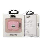 Carcasa Karl Lagerfeld KLA3UKHGP Glitter Karl`s Head compatibila cu Apple AirPods 3 Roz