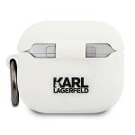 Carcasa Karl Lagerfeld KLACA3SILCHWH Silicone Choupette compatibila cu Apple AirPods 3 Alb