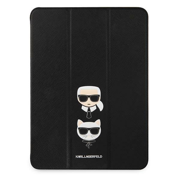 Husa Karl Lagerfeld KLFC12OKCK Saffiano Karl & Choupette compatibila cu iPad Pro 12.9 inch (2021) Negru