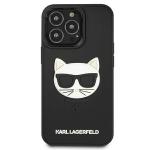 Husa Karl Lagerfeld KLHCP13XCH3DBK compatibila cu iPhone 13 Pro Max, 3D Rubber Choupette, Negru 2 - lerato.ro